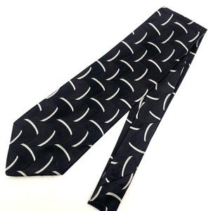 Hugo Boss Men's Black/Silver Abstract Silk Necktie